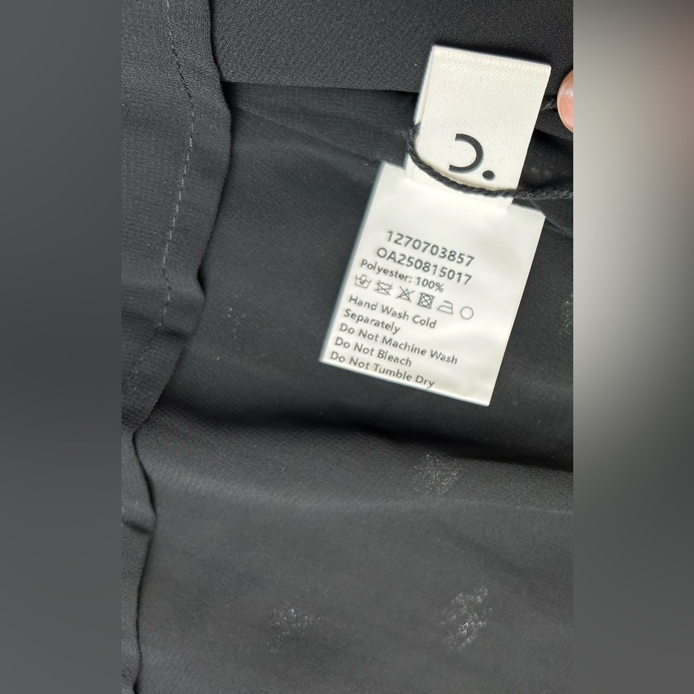 Commense Black and Gold Polka Dot Long Sleeve Midi Dress with Bow - Picture 7 of 12